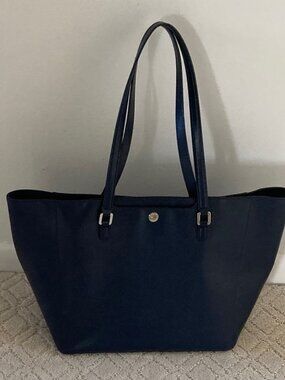 Ralph Lauren leather tote in navy blue